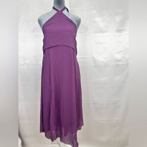 NWT Wild Fable Purple Flowy‎ Lined Halter Dress Size L
